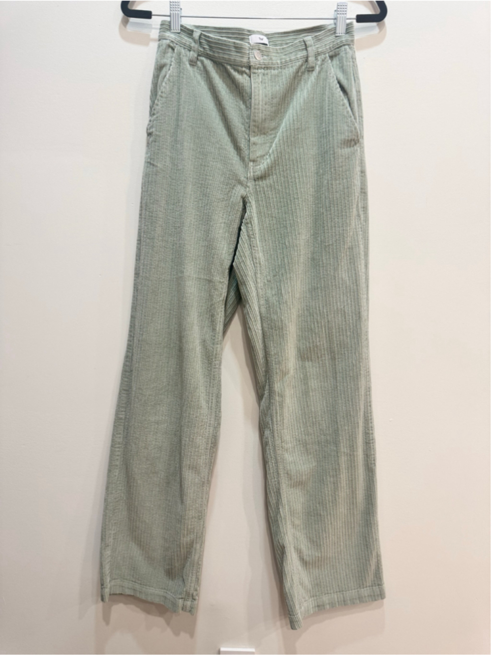 Tna Aritzia Wide Leg Corduroy Trousers Size 2 Green Relaxed